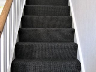 Ulster Carpets - Open Spaces Collection (Queenstown Furnace Black) Stair carpet fitting