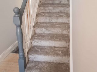 Carpet - Leonis Sarabi (Natural Slate 950) Carpet fitting stairs