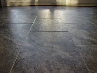 Amtico Spacia (colour Pale Grey Slate) & Cirrus Air strips. Amtico Spacia LVT