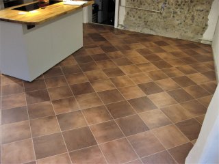 Karndean Knight Tile (TC48 Fired Clay Terracotta) & 3mm DS13 Sand strips Karndean Knight Tile LVT